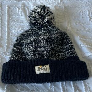 REI Co Op Black and White  Pom-Pom Beanie One Size